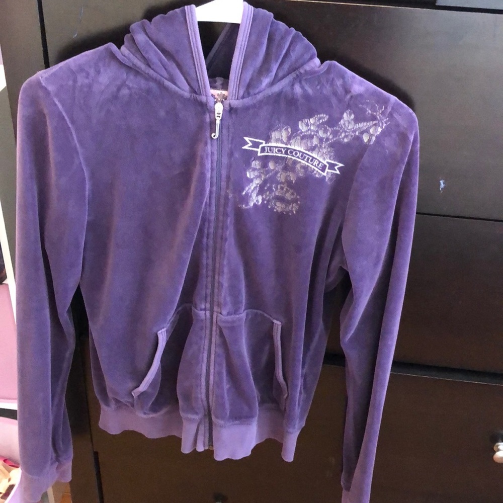 Purple velour juicy couture hoodie